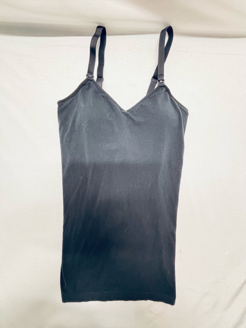 Auden Womens Nursing Seamless Cami Built-In Shelf Bra Black Size Small